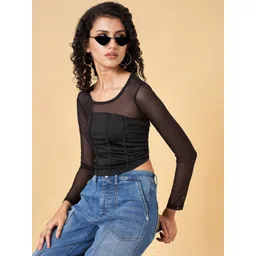 SF JEANS by Pantaloons Women Solid Round Neck Top-picture-35