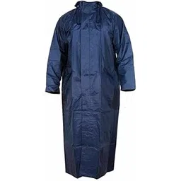 sf shakumbhari fab Men's Nylon Solid Blue Full Length Lightweight Side Pocket Full Waterproof Zipper Overcoat Raincoat with Hoods (Free size)-picture-39
