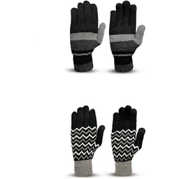 sfab Solid, Self Design, Woven Winter Men Gloves-picture-27