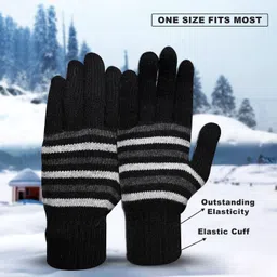 sfab Striped, Self Design, Printed Winter Men Gloves image 4