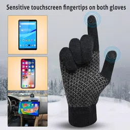 sfab Striped, Self Design, Printed Winter Men Gloves image 3