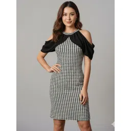 SFOTY Print Cold-Shoulder Bodycon Dress-picture-29