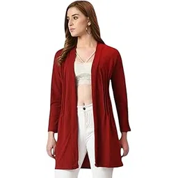 sfoty Trendy Solid Black Long Shrug for Women-picture-10