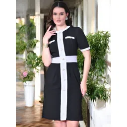 SFOTY Women Colourblocked Round Neck Sheath Dress-picture-32