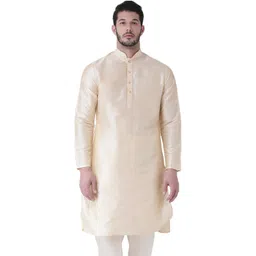 sg leman Men Self Design Pure Silk Straight Kurta image 1