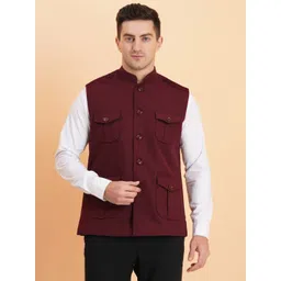 sg leman Men Solid Ethnic Jacket image 1