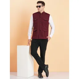 sg leman Men Solid Ethnic Jacket image 5
