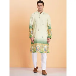 SG LEMAN Men Floral Printed Regular Kurta with Pyjamas-image-24