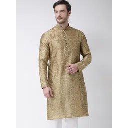 SG LEMAN Men Gold-Toned Jacquard Kurta-picture-29