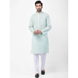 SG LEMAN Men Green Pure Cotton Kurta with Pyjamas-picture-34