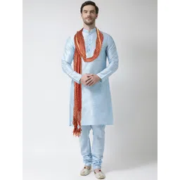 SG LEMAN Men Maroon & Gold-Toned Woven Design Stole-image-38