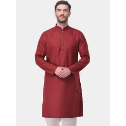 SG LEMAN Men Maroon Thread Work Kurta-picture-13