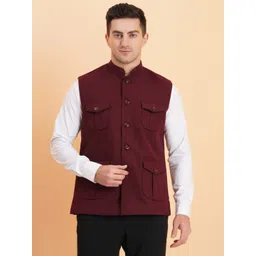 SG LEMAN Men Solid Nehru Jackets-image-39