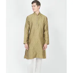 sg leman Men Solid Pure Silk Straight Kurta-picture-11