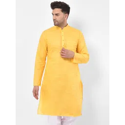 SG LEMAN Men Yellow & White Straight Kurta-image-27