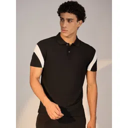 SG Men Colourblocked Polo Collar Slim Fit T-shirt-picture-31