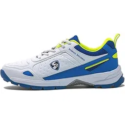 SG Mens Club 6.0 Rubber Spikes Cricket Shoes, White/Royal Blue/Lime - 5 Uk-picture-12