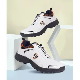 sg SAVAGE STUD Cricket Shoes For Mens White/Navy/Orange No 6 Cricket Shoes For Men-picture-15