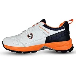 SG Unisex-Adult Club 6.0 Rubber Spikes Cricket Shoes, White/Navy/Orange - 10 Uk-picture-11