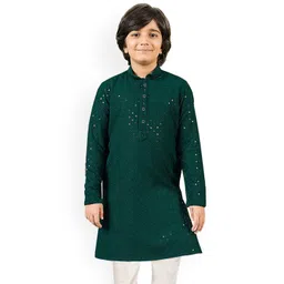SG YUVRAJ Boys Embroidered Chikankari Khadi Kurta-picture-36