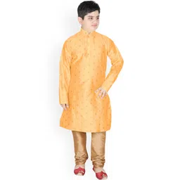 SG YUVRAJ Boys Floral Woven Design Straight Kurta with Trousers-picture-32