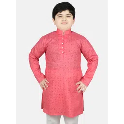 SG YUVRAJ Boys Geometric Printed Mandarin Collar Cotton Silk Straight Kurta-picture-17