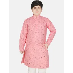 SG YUVRAJ Boys Geometric Printed Mandarin Collar Cotton Straight Kurta-picture-16