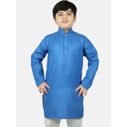 SG YUVRAJ Boys Turquoise Blue Raw Silk Raw Silk Kurta-picture-58