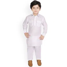 SG YUVRAJ Boys White Solid Kurta with Pyjamas-picture-45