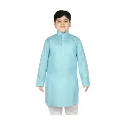 SG Yuvraj Kids Blue Solid Kurta-picture-32