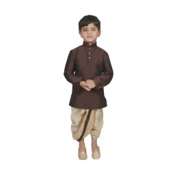 SG Yuvraj Kids Brown & Beige Solid Kurta with Dhotis-picture-23