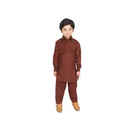 SG Yuvraj Kids Brown Solid Kurta with Pyjama-picture-19