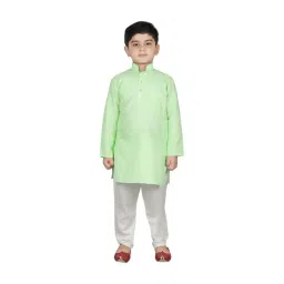 SG Yuvraj Kids Green Regular Fit Kurta Set-picture-24