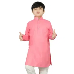 SG Yuvraj Kids Peach Solid Kurta-picture-16