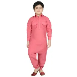 SG Yuvraj Kids Peach Solid Kurta with Salwar-picture-19