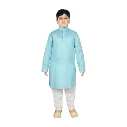 SG Yuvraj Kids Sky Blue Regular Fit Kurta Set-picture-13