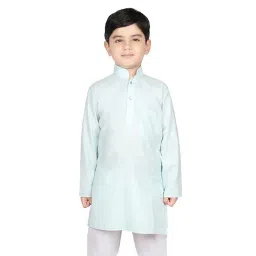 SG Yuvraj Kids Sky Blue Solid Full Sleeves Kurta-picture-31