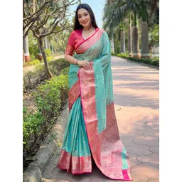 SGF11 Floral Zari Pure Silk Handloom Kanjeevaram Saree-picture-34