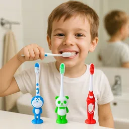 sgsramganj Kids Cartoon Toothbrush Set Soft Bristles,Cute Design,Oral Care for Children Medium Toothbrush-picture-15
