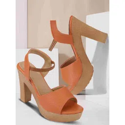 SGU Women Textured Peep Toe Platform Heel Sandals-picture-12