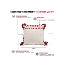 SH Creation and Handlooms 2-Pcs Off-White & Maroon Self-Designed Pre-FilledCushions-picture-18