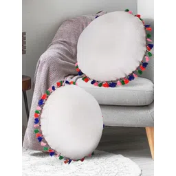 SH Creation and Handlooms White Round Cushions-picture-28
