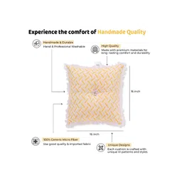 SH Creation and Handlooms Yellow & White Self-Designed Pre-FilledCushions-picture-33