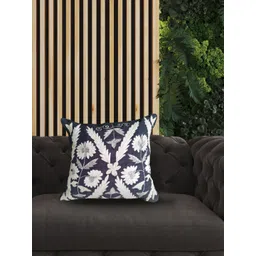 SHADES of LIFE Blue & White 2 Pieces Embroidered Cotton Square Cushion Covers-picture-37