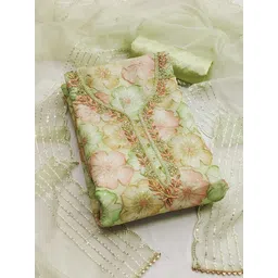 SHADOW & SAINING Embroidered Organza Unstitched Dress Material-picture-13