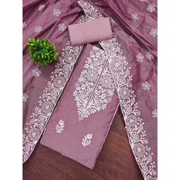 SHADOW & SAINING Ethnic Motifs Embroidered Zari Unstitched Dress Material-picture-31