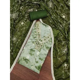 SHADOW & SAINING Floral Beads and Stones Embroidered Organza Semi-Stitched Dress Material-image-39