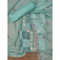 SHADOW & SAINING Floral Beads and Stones Embroidered Unstitched Dress Material-image-8