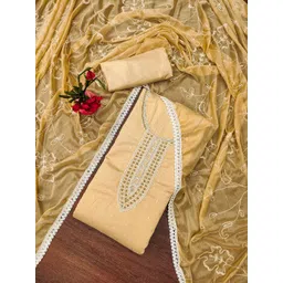 SHADOW & SAINING Floral Embroidered Beads And Stones Unstitched Dress Material-picture-39