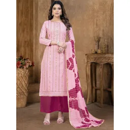 SHADOW & SAINING Floral Embroidered Zari Pure Cotton Semi-Stitched Dress Material-picture-27